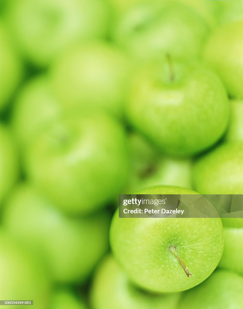 Apples, full frame, (focus on apple in foreground)