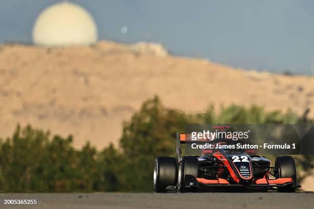 Tommy Smith of Australia and Van Amersfoort Racing drives on track during day two of Formula 3 Testing at Bahrain International Circuit on February...