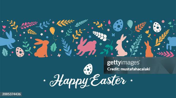 bildbanksillustrationer, clip art samt tecknat material och ikoner med happy easter background - easter