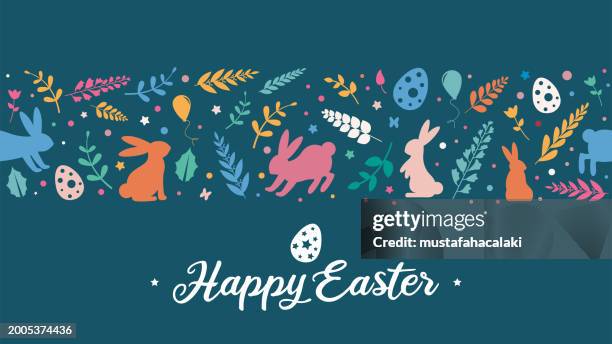 happy easter background - easter bunny letter stock illustrations