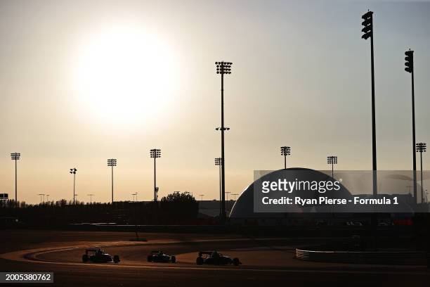 General view of track action during day two of Formula 3 Testing at Bahrain International Circuit on February 12, 2024 in Bahrain, Bahrain.
