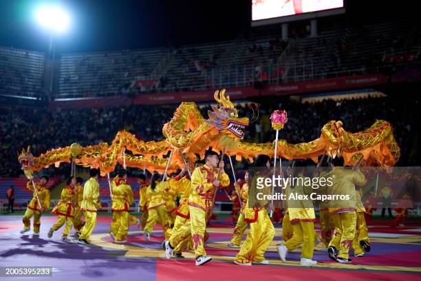 Chinese New Year celebration is performed during the LaLiga EA Sports match between FC Barcelona and Granada CF at Estadi Olimpic Lluis Companys on...