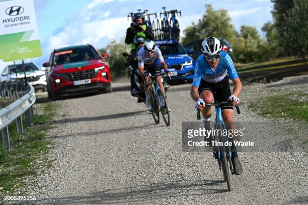 Nicolas Prodhomme of France and Decathlon Ag2R La Mondiale Team competes in the breakaway during the 3rd Clasica Jaen Paraiso Interior 2024 a 158.3km...