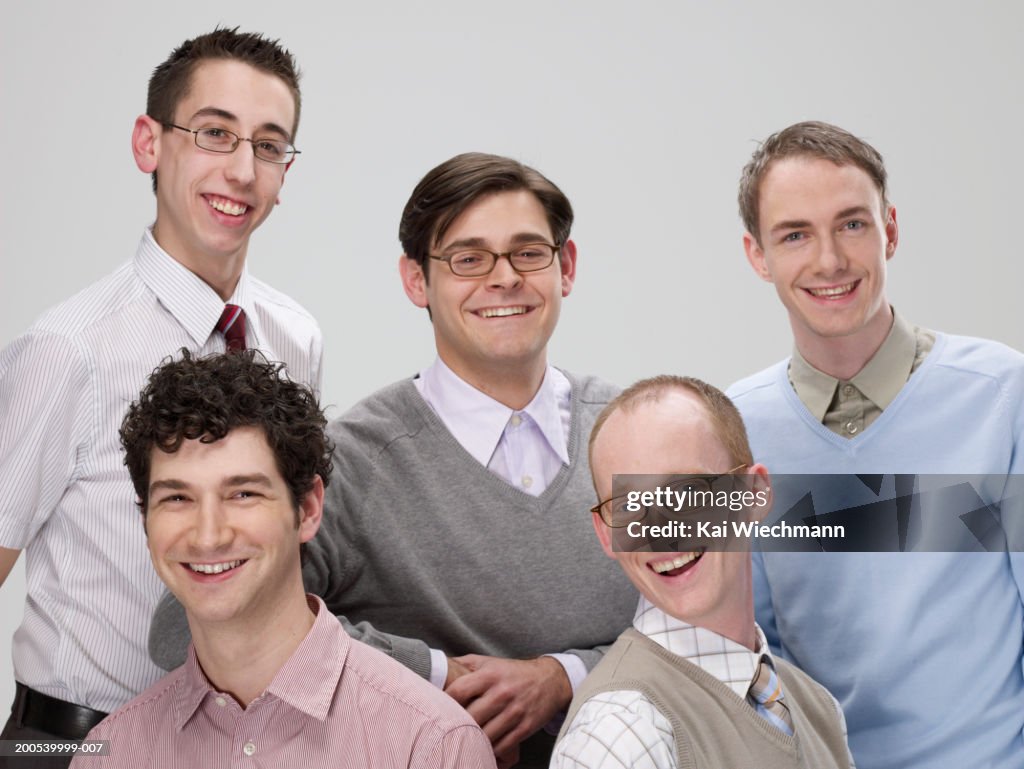 Group of businessmen laughing