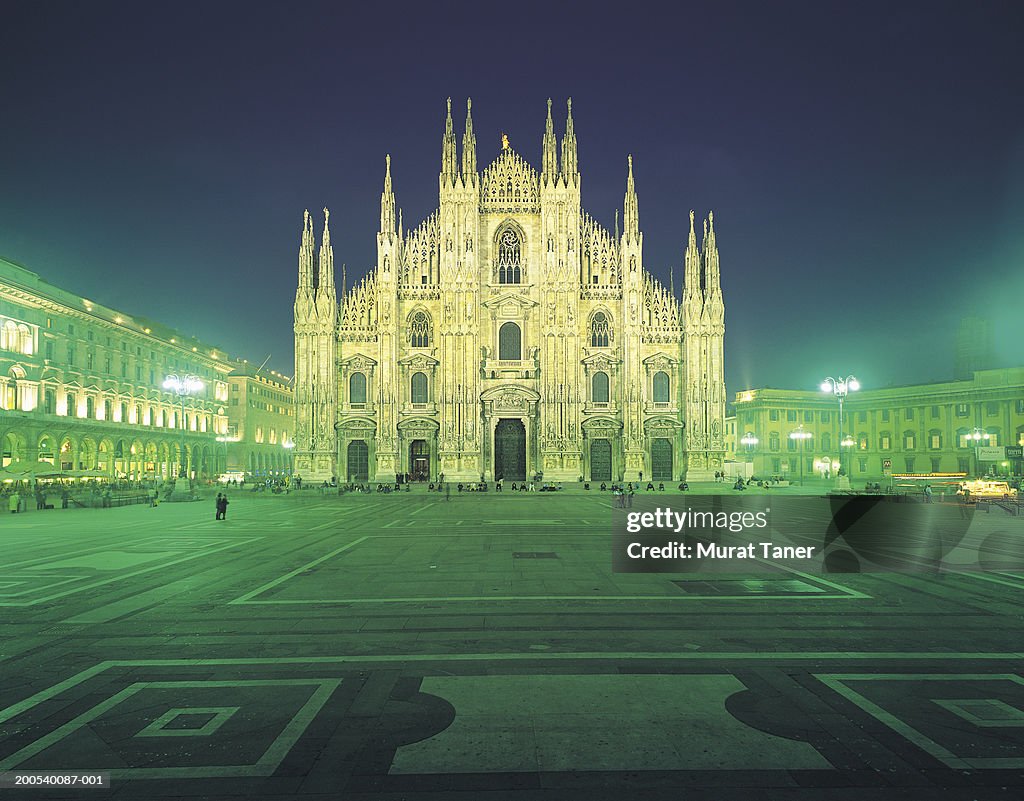 Italy, Milan, Piazza Del Duomo, Duomo Di Milano, night