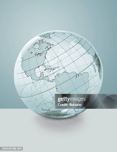 glass globe, close-up - latitudine foto e immagini stock