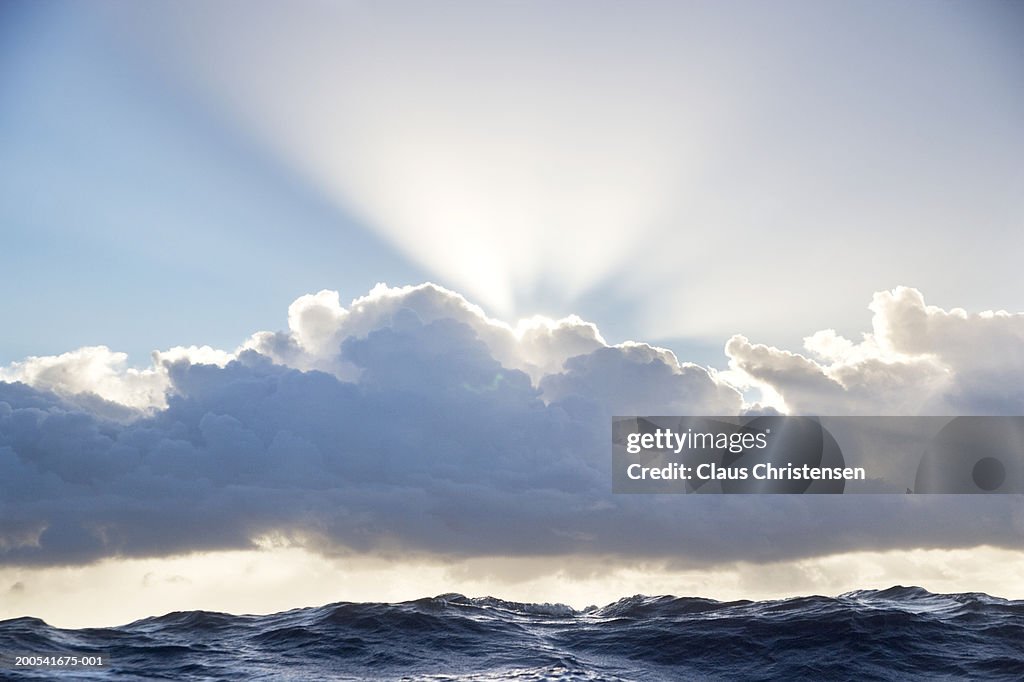 Clouds above Atlantic Ocean, wave