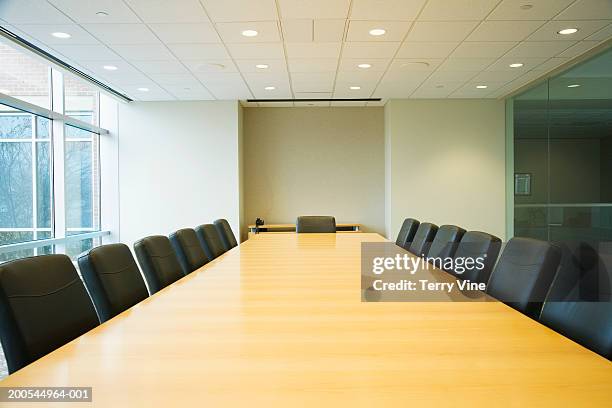 conference table in boardroom - büro tisch leer stock-fotos und bilder