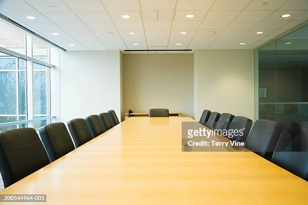 conference table in boardroom - board room stock pictures, royalty-free photos & images