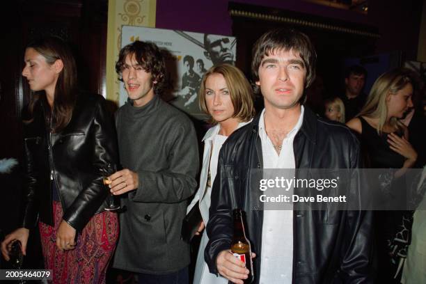 English keyboard player Kate Radley, English musician Richard Ashcroft, Meg Mathews and English musician Noel Gallagher attend the UK film premiere...