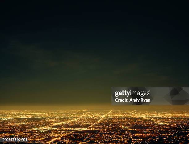 usa, arizona, phoenix, cityscape illumated at night - city nuit photos et images de collection