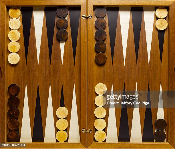 set backgammon board, overhead view - backgammon 個照片及圖片檔