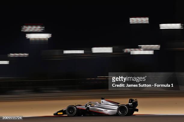 Amaury Cordeel of Belgium and Hitech Pulse-Eight drives on track during day two of Formula 2 Testing at Bahrain International Circuit on February 12,...