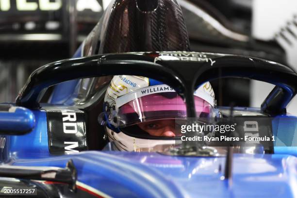 Zak O'Sullivan of Great Britain and ART Grand Prix prepares to drive in the garage during day two of Formula 2 Testing at Bahrain International...
