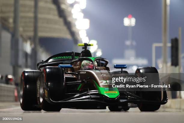 Taylor Barnard of Great Britain and PHM AIX Racing drives in the Pitlane during day two of Formula 2 Testing at Bahrain International Circuit on...
