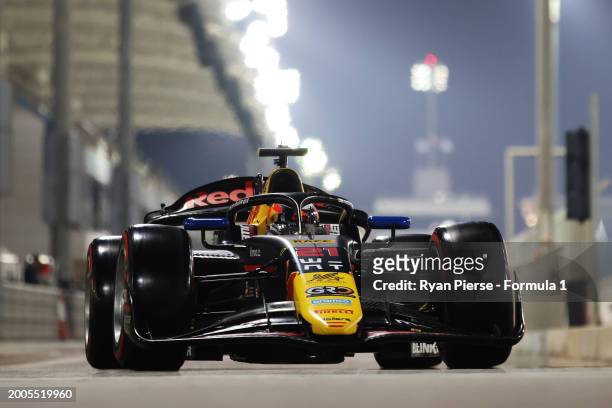 Josep Maria Marti of Spain and Campos Racing drives in the Pitlane during day two of Formula 2 Testing at Bahrain International Circuit on February...