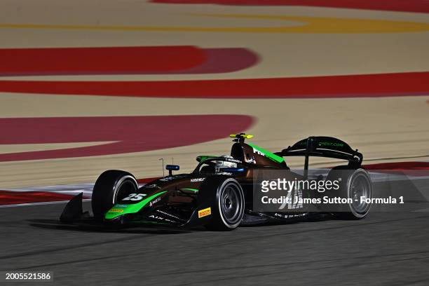 Taylor Barnard of Great Britain and PHM AIX Racing drives on track during day two of Formula 2 Testing at Bahrain International Circuit on February...