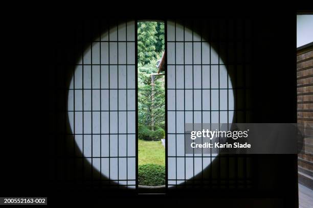 tea room window - tea ceremony stock-fotos und bilder