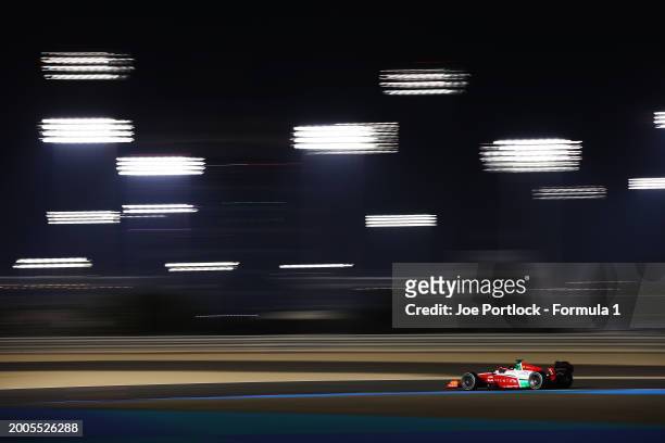 Oliver Bearman of Great Britain and PREMA Racing drives on track during day two of Formula 2 Testing at Bahrain International Circuit on February 12,...