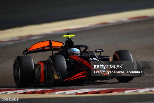 Rafael Villagomez of Mexico and Van Amersfoort Racing drives on track during day two of Formula 2 Testing at Bahrain International Circuit on...