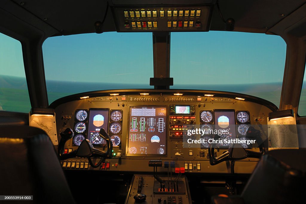 Center Panel Cockpit Aircraft Cockpit Instrument Panel Closeup High-Res Stock Photo - Getty ...