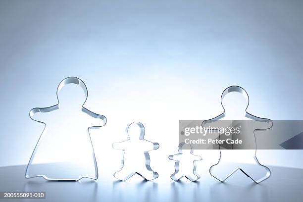 family of pastry cutters in row - pastry cutter stock pictures, royalty-free photos & images