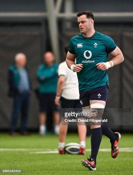 Dublin , Ireland - 15 February 2024; James Ryan during an Ireland Rugby squad training session at the IRFU High Performance Centre at the Sport...