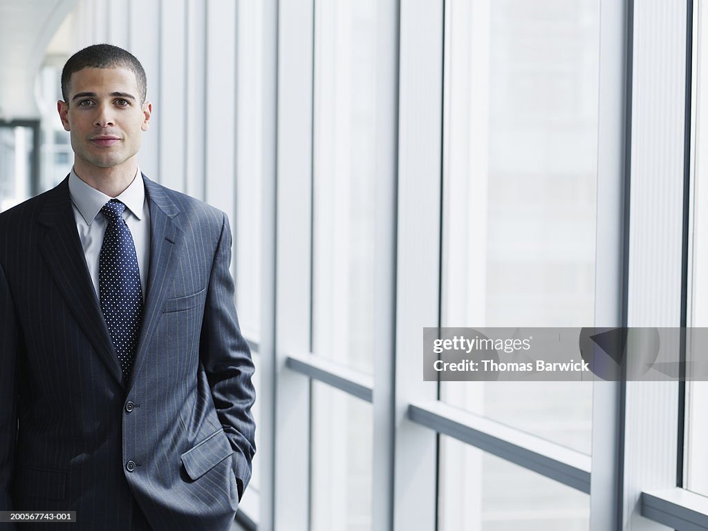 Business executive smiling, portrait