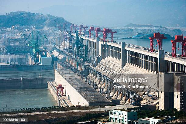 hydro-electric power station at three gorges dam - yangtzefloden bildbanksfoton och bilder