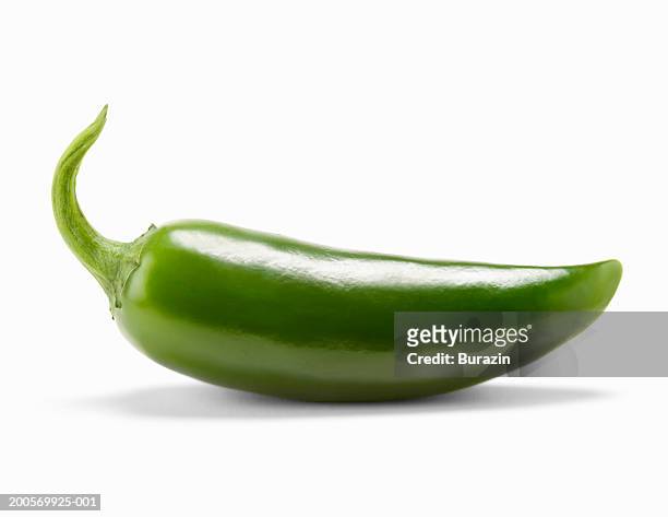 green jalapeno pepper - chili freisteller stock-fotos und bilder