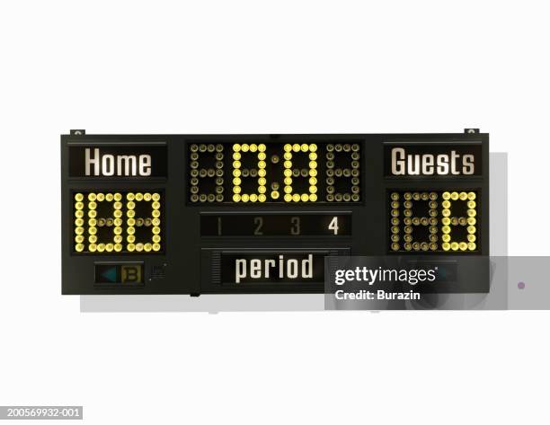 sports scoreboard on white background - scoreboard imagens e fotografias de stock