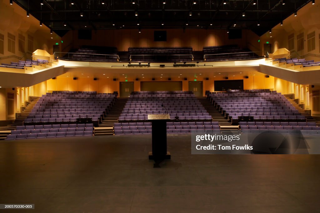 Empty illuminated auditorium