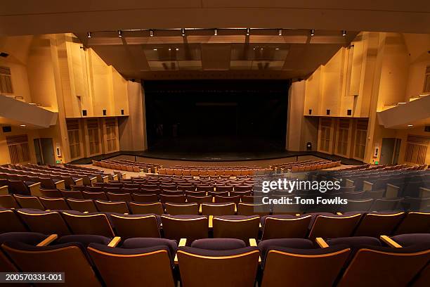empty illuminated auditorium, elevated view - auditorium photos et images de collection