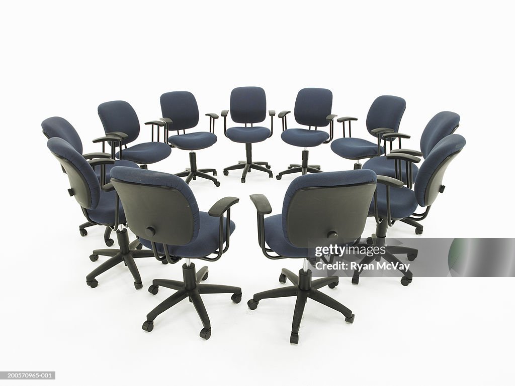 Circle of office chairs