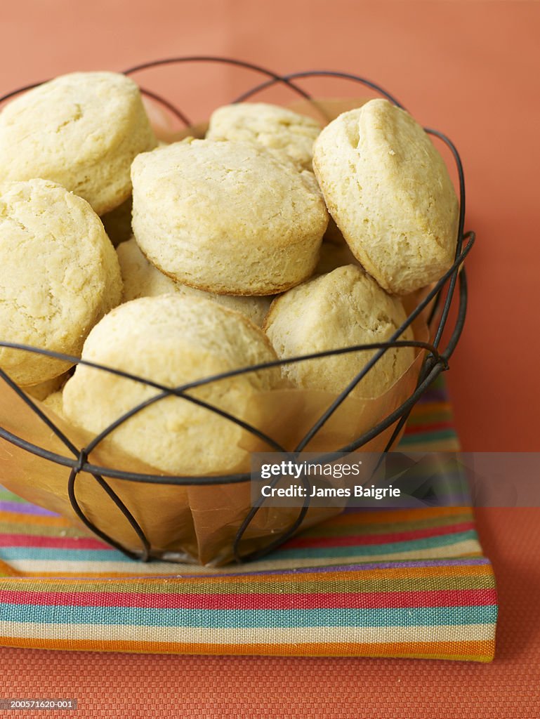 Basket of traditional home baked scones