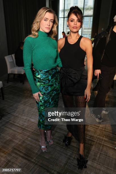 Melissa Roxburgh and Brooks Nader attend the Aknvas fashion show during New York Fashion Week on February 12, 2024 in New York City.