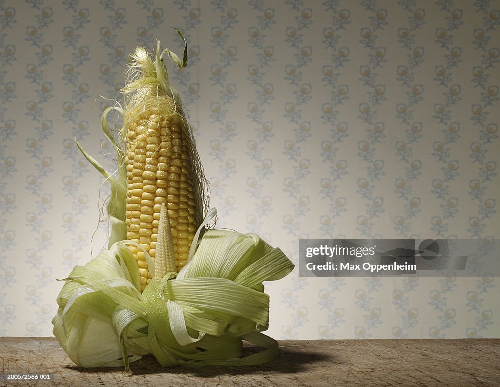 Corn on the cob, wrapped in leaves