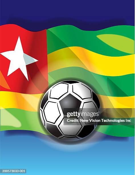 soccer ball and togolese flag - 多哥 幅插畫檔、美工圖案、卡通及圖標