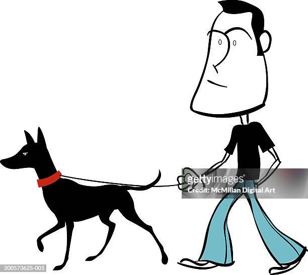 Man Walking Dog On Leash High-Res Vector Graphic - Getty Images
