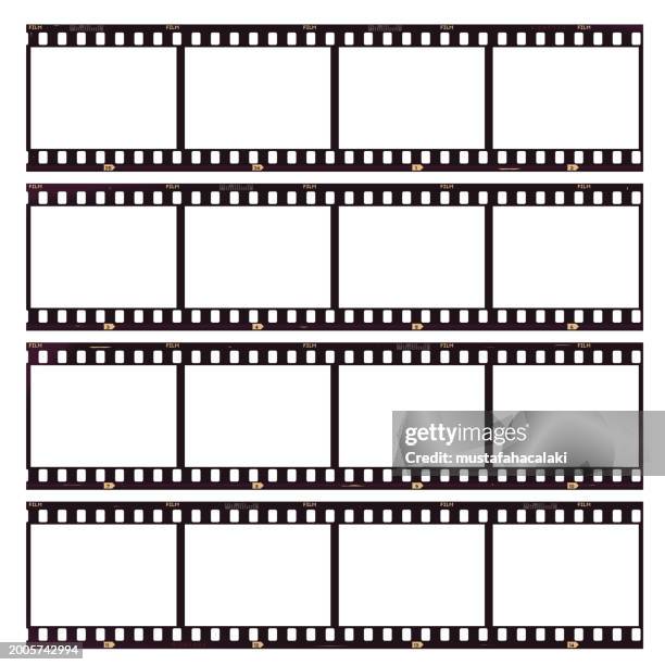 realistische leere 35-mm-filmstreifen - kamera film stock-grafiken, -clipart, -cartoons und -symbole