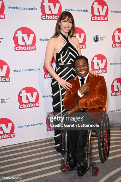 Linda Harrison and Ade Adepitan attend the TV Choice Awards 2024 at the Hilton Park Lane on February 12, 2024 in London, England.