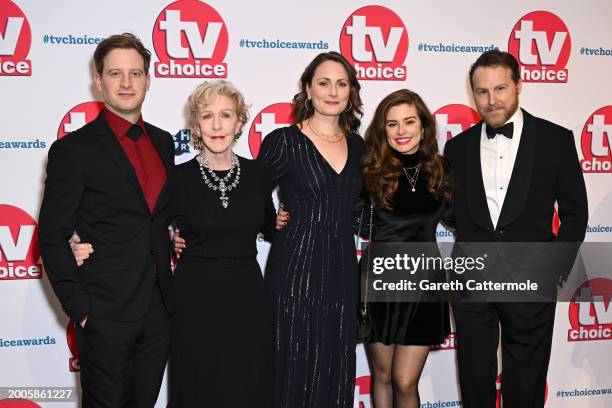 Nicholas Ralph, Patricia Hodge, Anna Madeley, Rachel Shenton and Samuel West attend the TV Choice Awards 2024 at the Hilton Park Lane on February 12,...