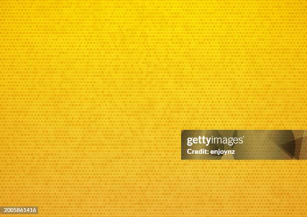 seamless yellow honeycomb hexagon textured pattern - food orange background stock illustrations