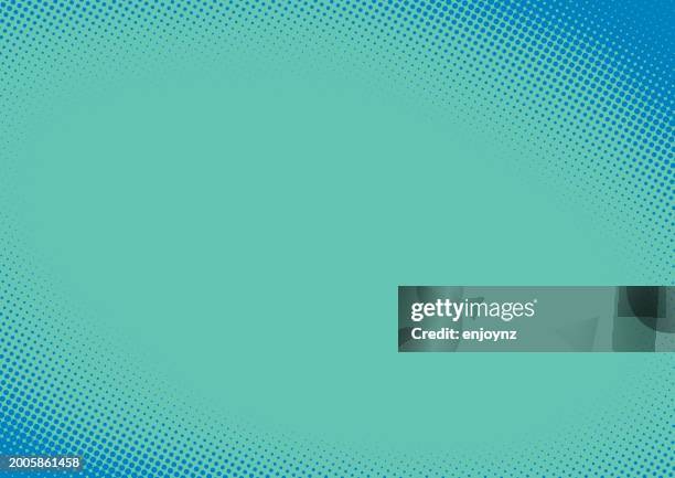 turquoise blue pop art comic halftone background dots - birthday card background stock illustrations