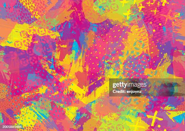 seamless bright colorful paint patterns background vector - pink background stock illustrations