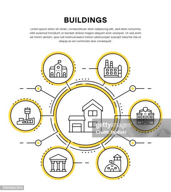 buildings infographic template - air force base stock illustrations