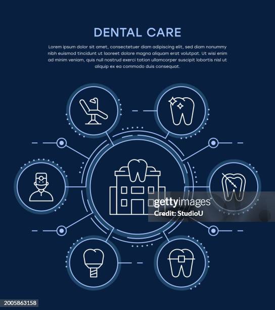 dental care infographic template - dental filling stock illustrations