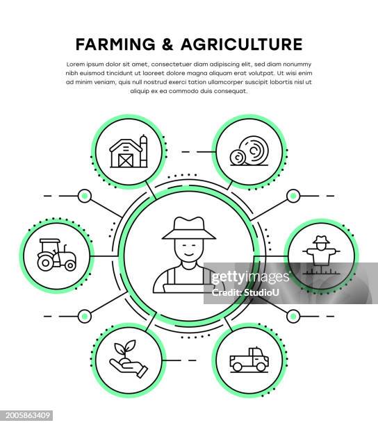 farming and agriculture infographic template - harrow stock illustrations