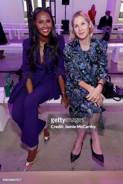 Ubah Hassan and Kelly Rutherford attend the Pamella Roland fashion show during New York Fashion Week: The Shows at Starrett-Lehigh Building on...