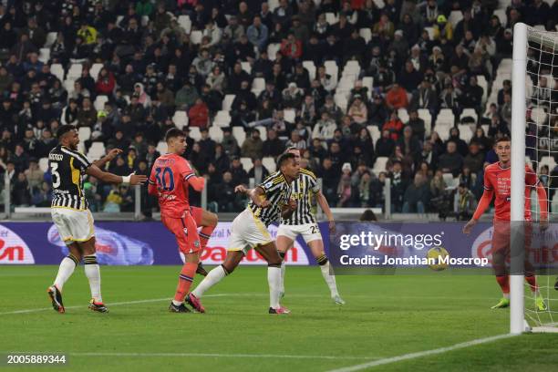 Lautaro Giannetti of Udinese Calcio scores to give the side a 1-0 lead during the Serie A TIM match between Juventus and Udinese Calcio - Serie A TIM...